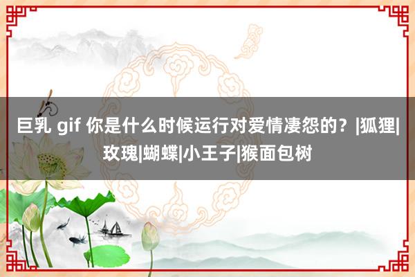 巨乳 gif 你是什么时候运行对爱情凄怨的？|狐狸|玫瑰|蝴蝶|小王子|猴面包树
